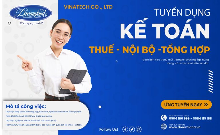 THÔNG TIN TUYỂN DỤNG VINATECH – DREAMLAND