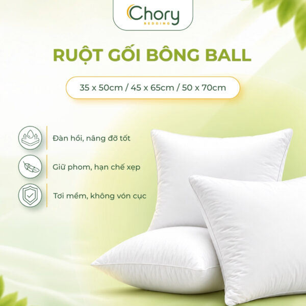 Ruột Gối Nằm Bông Ball | Đàn Hồi Tốt, Độ Bền Cao