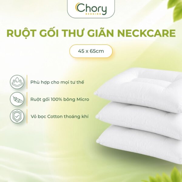 Ruột Gối Thư Giãn NeckCare | Dáng Công Thái Học | 45x65cm